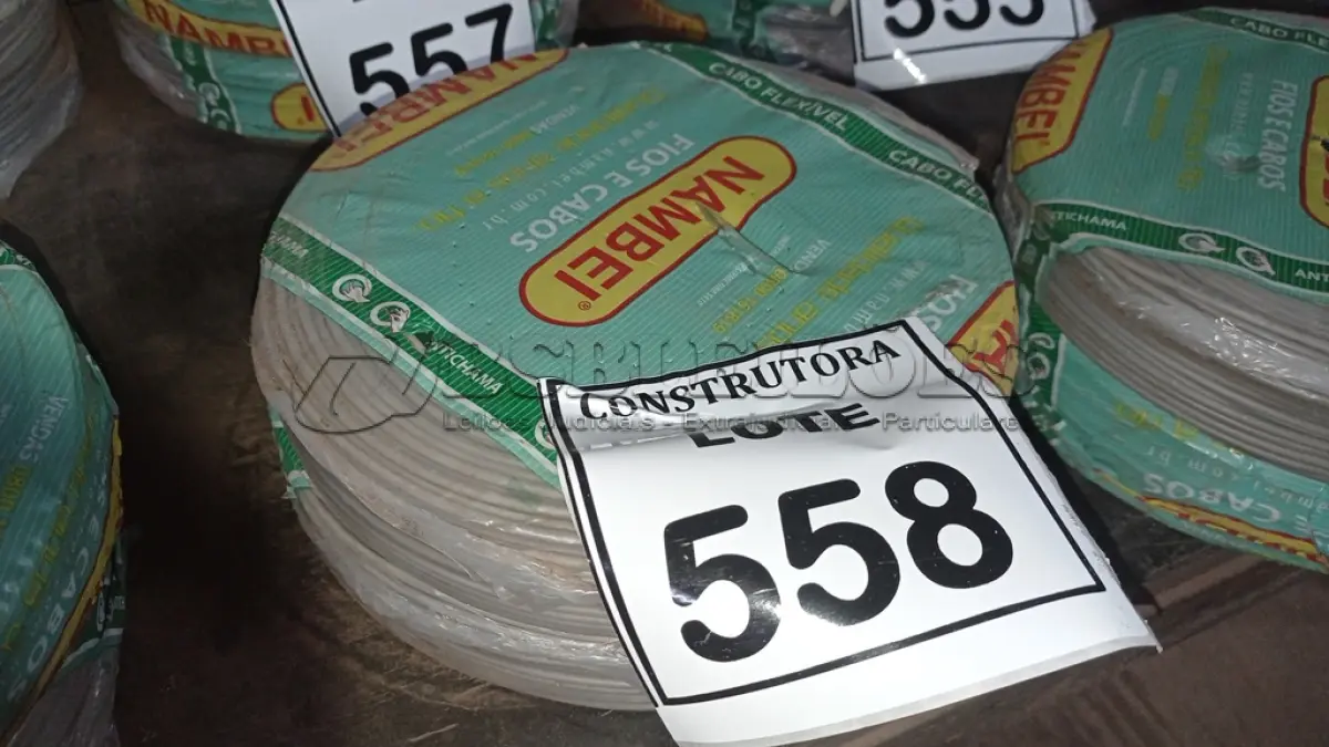 LOTE 558 - 02 ROLOS DE FIO 1X1,5MM ANTI CHAMA 450/750 100  METROS NA COR CINZA. (NO ESTADO) ATENÇÃO! FAZER A VISITAÇÃO ANTES DE ARREMATAR, NÃO SABEMOS SE FUNCIONA, LEILÃO NÃO TEM GARANTIA E NEM DEVOLUÇÃO, SUJEITO A POSSÍVEIS AVARIAS VISÍVEIS/OCULTAS E/OU AUSÊNCIA DE COMPONENTES. (NO ESTADO) ATENÇÃO! FAZER A VISITAÇÃO ANTES DE ARREMATAR, NÃO SABEMOS SE FUNCIONA, LEILÃO NÃO TEM GARANTIA E NEM DEVOLUÇÃO, SUJEITO A POSSÍVEIS AVARIAS VISÍVEIS/OCULTAS E/OU AUSÊNCIA DE COMPONENTES.