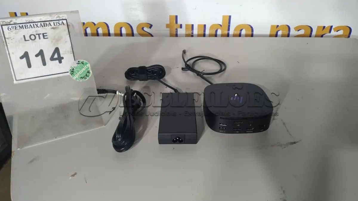 LOTE 114 - 01 DOCKING STATION HP HSN-IX02.(NOVO) (NO ESTADO EM QUE SE ENCONTRA. SUJEITO A AVARIAS OCULTAS/VISÍVEIS.)