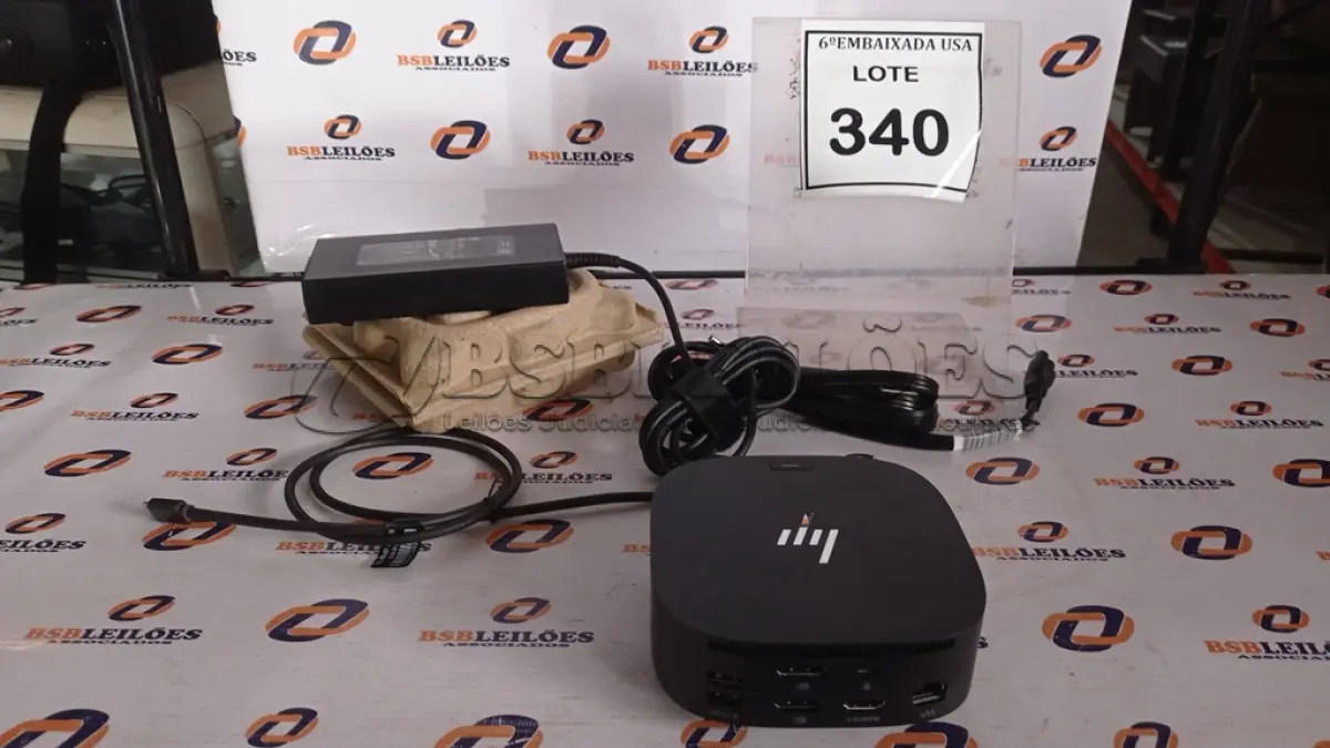 LOTE 340 - 01 DOCKING STATION HP HSN-IX02.(NOVO) (NO ESTADO EM QUE SE ENCONTRA. SUJEITO A AVARIAS OCULTAS/VISÍVEIS.)