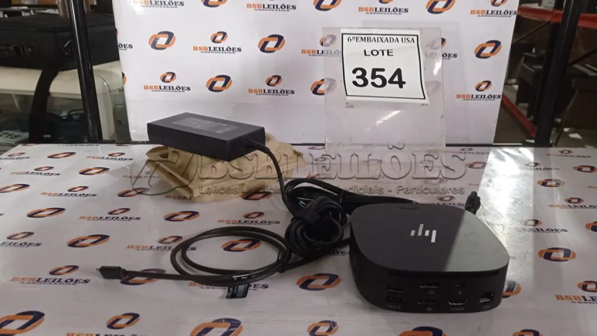 LOTE 354 - 01 DOCKING STATION HP HSN-IX02.(NOVO) (NO ESTADO EM QUE SE ENCONTRA. SUJEITO A AVARIAS OCULTAS/VISÍVEIS.)