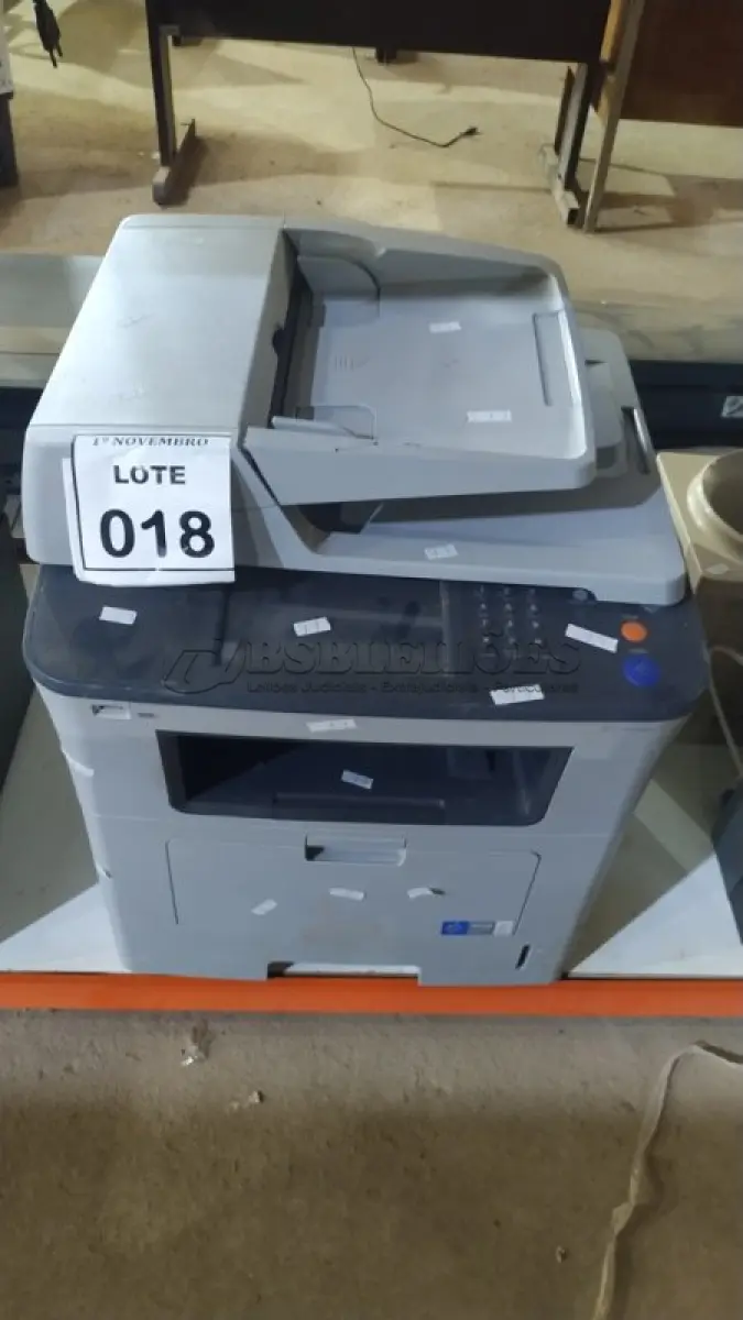 LOTE 018 - 01 IMPRESSORA MULTIFUNCIONAL MODELO SCX-5835NX MARCA SAMSUNG. (NO ESTADO) ATENÇÃO! FAZER A VISITAÇÃO ANTES DE ARREMATAR, NÃO SABEMOS SE FUNCIONA, LEILÃO NÃO TEM GARANTIA E NEM DEVOLUÇÃO, SUJEITO A POSSÍVEIS AVARIAS VISÍVEIS/OCULTAS E/OU AUSÊNCIA DE COMPONENTES.