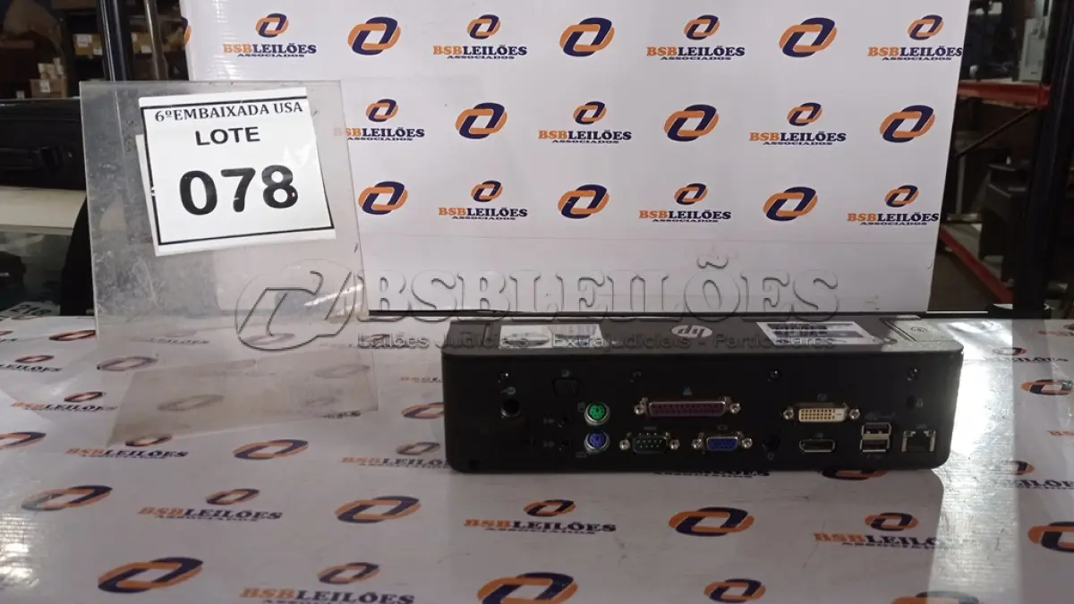 LOTE 078 - 01 DOCKING STATION HP. (NO ESTADO EM QUE SE ENCONTRA. SUJEITO A AVARIAS OCULTAS/VISÍVEIS.) CNU222X09V