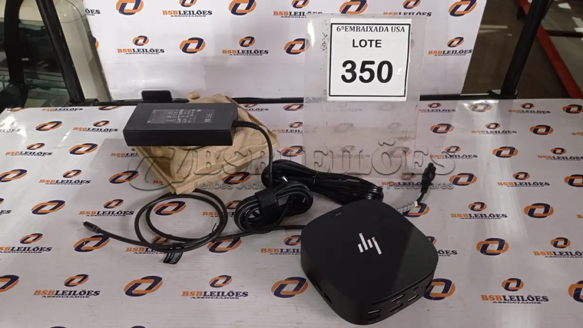 LOTE 350 - 01 DOCKING STATION HP HSN-IX02.(NOVO) (NO ESTADO EM QUE SE ENCONTRA. SUJEITO A AVARIAS OCULTAS/VISÍVEIS.)