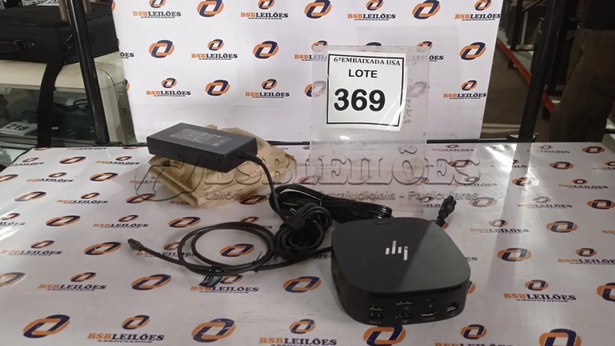 LOTE 369 - 01 DOCKING STATION HP HSN-IX02.(NOVO) (NO ESTADO EM QUE SE ENCONTRA. SUJEITO A AVARIAS OCULTAS/VISÍVEIS.)