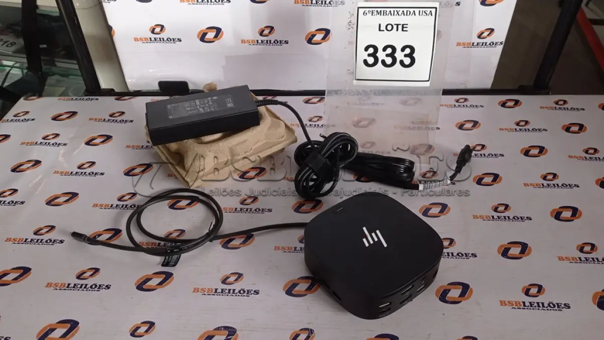LOTE 333 - 01 DOCKING STATION HP HSN-IX02.(NOVO) (NO ESTADO EM QUE SE ENCONTRA. SUJEITO A AVARIAS OCULTAS/VISÍVEIS.)