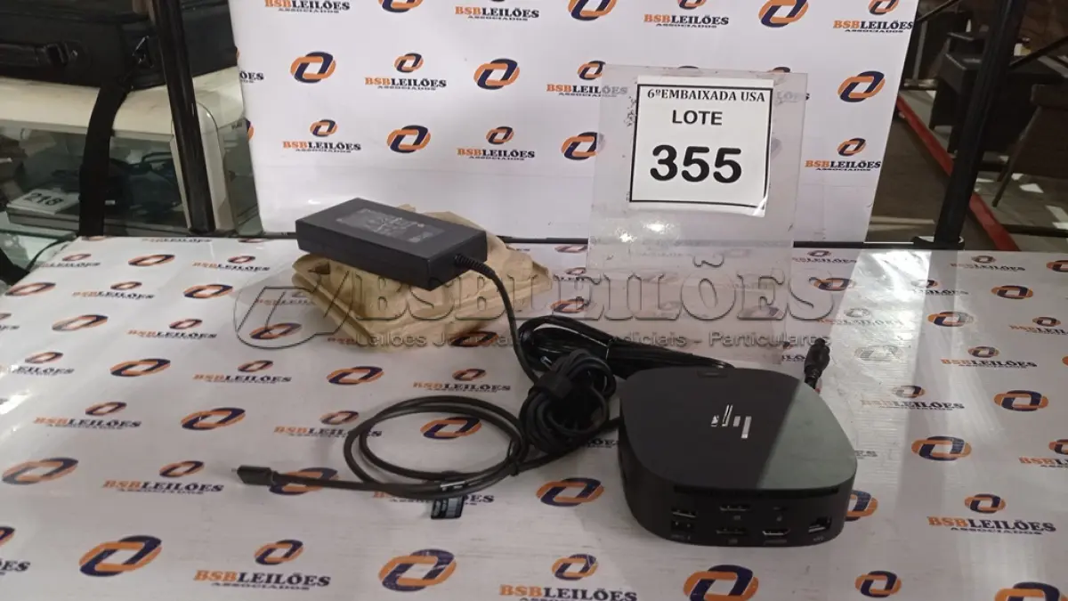 LOTE 355 - 01 DOCKING STATION HP HSN-IX02.(NOVO) (NO ESTADO EM QUE SE ENCONTRA. SUJEITO A AVARIAS OCULTAS/VISÍVEIS.)