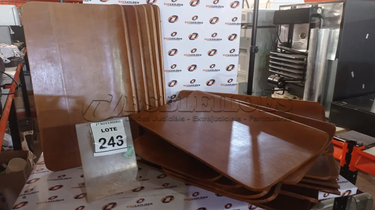 LOTE 243 - 20 PLACAS DE MADEIRA . (NO ESTADO) ATENÇÃO! FAZER A VISITAÇÃO ANTES DE ARREMATAR, NÃO SABEMOS SE FUNCIONA, LEILÃO NÃO TEM GARANTIA E NEM DEVOLUÇÃO, SUJEITO A POSSÍVEIS AVARIAS VISÍVEIS/OCULTAS E/OU AUSÊNCIA DE COMPONENTES.