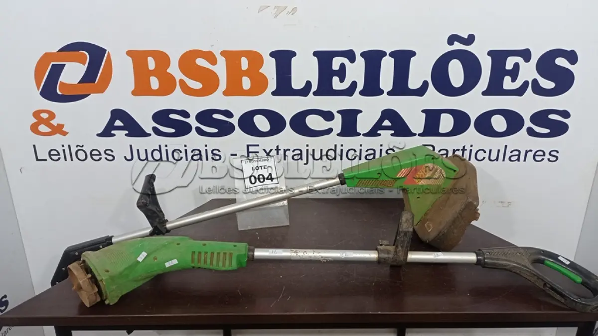 LOTE 004 - 02 ROÇADEIRAS ELÉTRICAS. (NO ESTADO) ATENÇÃO! FAZER A VISITAÇÃO ANTES DE ARREMATAR, NÃO SABEMOS SE FUNCIONA, LEILÃO NÃO TEM GARANTIA E NEM DEVOLUÇÃO, SUJEITO A POSSÍVEIS AVARIAS VISÍVEIS/OCULTAS E/OU AUSÊNCIA DE COMPONENTES.