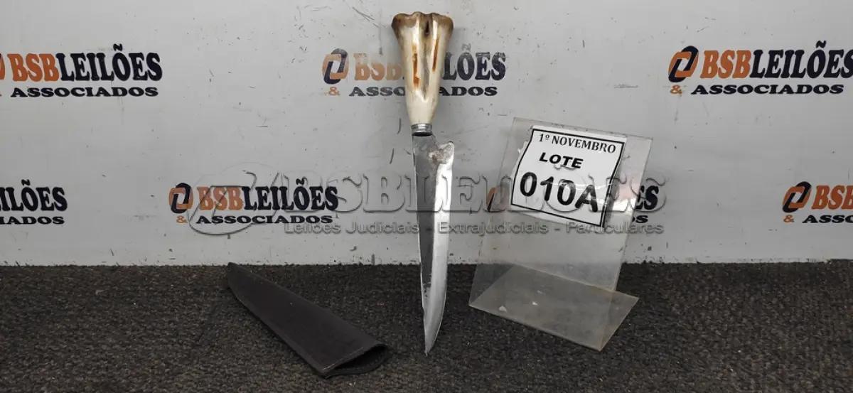 LOTE 010 - 01 FACA ARTESANAL CABO OSSO 39CM DE TAMANHO TOTAL AÇO CARBONO. (NO ESTADO) ATENÇÃO! FAZER A VISITAÇÃO ANTES DE ARREMATAR, NÃO SABEMOS SE FUNCIONA, LEILÃO NÃO TEM GARANTIA E NEM DEVOLUÇÃO, SUJEITO A POSSÍVEIS AVARIAS VISÍVEIS/OCULTAS E/OU AUSÊNCIA DE COMPONENTES.