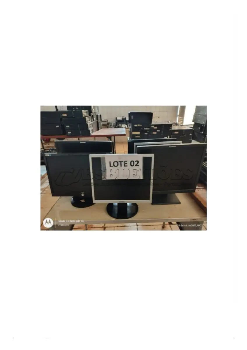 LOTE 002 - 07 MONITORES DE VIDEO POLICROMATICO, LCD E LED - MARCAS LENOVO, AOC, SAMSUNG E ITAUTEC; (NO ESTADO DE CONSERVAÇÃO QUE SE ENCONTRAM)