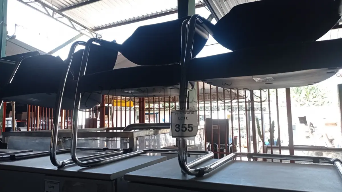 LOTE 355 - 03 CADEIRAS COM PÉS FIXOS. (NO ESTADO) ATENÇÃO! FAZER A VISITAÇÃO ANTES DE ARREMATAR, NÃO SABEMOS SE FUNCIONA, LEILÃO NÃO TEM GARANTIA E NEM DEVOLUÇÃO, SUJEITO A POSSÍVEIS AVARIAS VISÍVEIS/OCULTAS E/OU AUSÊNCIA DE COMPONENTES.