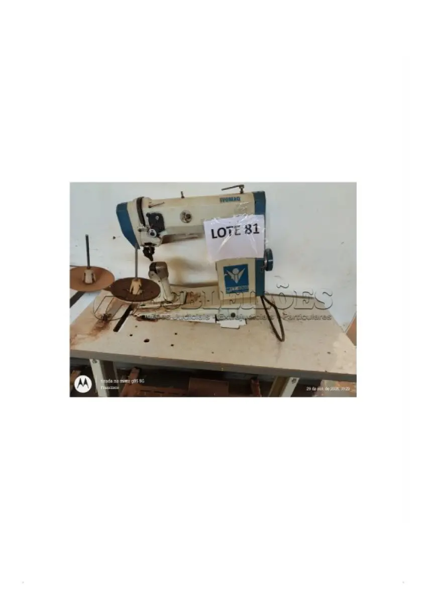 LOTE 081 - 01 MÁQUINA DE SAPATEIRO INOVAC. (NO ESTADO DE CONSERVAÇÃO QUE SE ENCONTRA)