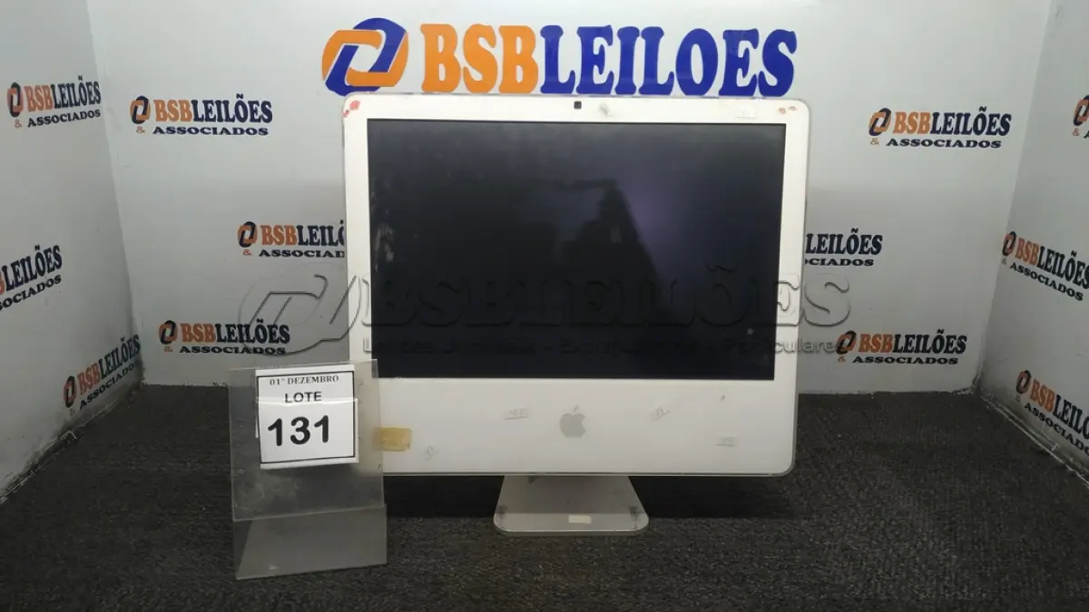 LOTE 131 - 01 IMAC APPLE. (NO ESTADO) ATENÇÃO! FAZER A VISITAÇÃO ANTES DE ARREMATAR, NÃO SABEMOS SE FUNCIONA, LEILÃO NÃO TEM GARANTIA E NEM DEVOLUÇÃO, SUJEITO A POSSÍVEIS AVARIAS VISÍVEIS/OCULTAS E/OU AUSÊNCIA DE COMPONENTES.