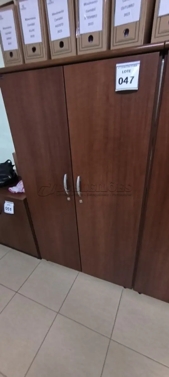 LOTE 047 - 01 ARMÁRIO EM MADEIRA 02 PORTAS COM 04 PRATELEIRAS. (NO ESTADO) ATENÇÃO! FAZER A VISITAÇÃO ANTES DE ARREMATAR, NÃO SABEMOS SE FUNCIONA, LEILÃO NÃO TEM GARANTIA E NEM DEVOLUÇÃO, SUJEITO A POSSÍVEIS AVARIAS VISÍVEIS/OCULTAS E/OU AUSÊNCIA DE COMPONENTES.