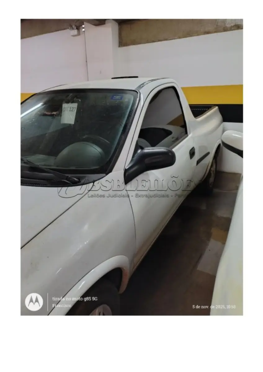 LOTE 127 - 01 VEÍCULO GM PICK-UP   CORSA, ANO  2002/2003   1.6, 02   PORTAS, JFP-0405 – RENAVAM 00790688140 – CHASSI Nº 9BGST80N03B119026. (NO ESTADO DE CONSERVAÇÃO QUE SE ENCONTRA)