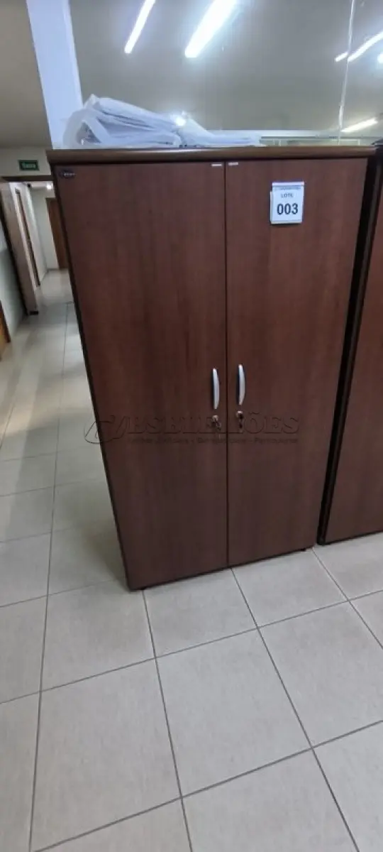 LOTE 003 - 01 ARMÁRIO EM MADEIRA COM 02 PORTAS E 06 PRATELEIRAS. (NO ESTADO) ATENÇÃO! FAZER A VISITAÇÃO ANTES DE ARREMATAR, NÃO SABEMOS SE FUNCIONA, LEILÃO NÃO TEM GARANTIA E NEM DEVOLUÇÃO, SUJEITO A POSSÍVEIS AVARIAS VISÍVEIS/OCULTAS E/OU AUSÊNCIA DE COMPONENTES.