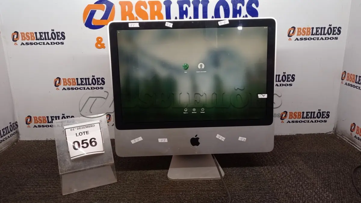LOTE 056 - 01 IMAC APPLE. (NO ESTADO) ATENÇÃO! FAZER A VISITAÇÃO ANTES DE ARREMATAR, NÃO SABEMOS SE FUNCIONA, LEILÃO NÃO TEM GARANTIA E NEM DEVOLUÇÃO, SUJEITO A POSSÍVEIS AVARIAS VISÍVEIS/OCULTAS E/OU AUSÊNCIA DE COMPONENTES.
