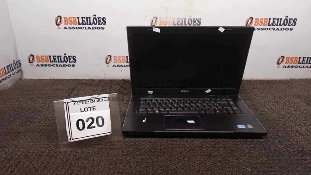 LOTE 020 - 01 NOTEBOOK MARCA DELL SÉRIE VOSTRO. (NO ESTADO) ATENÇÃO! FAZER A VISITAÇÃO ANTES DE ARREMATAR, NÃO SABEMOS SE FUNCIONA, LEILÃO NÃO TEM GARANTIA E NEM DEVOLUÇÃO, SUJEITO A POSSÍVEIS AVARIAS VISÍVEIS/OCULTAS E/OU AUSÊNCIA DE COMPONENTES.