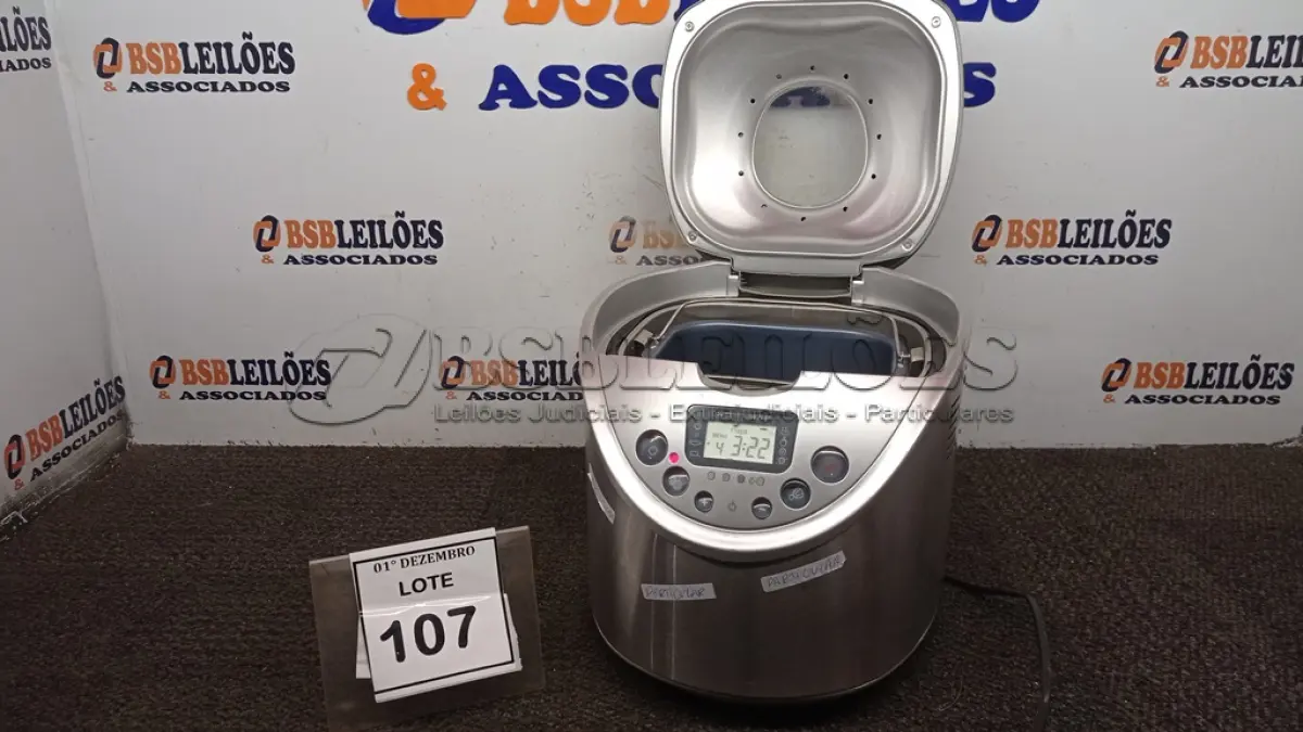 LOTE 107 - 01 PANIFICADORA MARCA ARNO MODELO. (NO ESTADO) ATENÇÃO! FAZER A VISITAÇÃO ANTES DE ARREMATAR, NÃO SABEMOS SE FUNCIONA, LEILÃO NÃO TEM GARANTIA E NEM DEVOLUÇÃO, SUJEITO A POSSÍVEIS AVARIAS VISÍVEIS/OCULTAS E/OU AUSÊNCIA DE COMPONENTES.