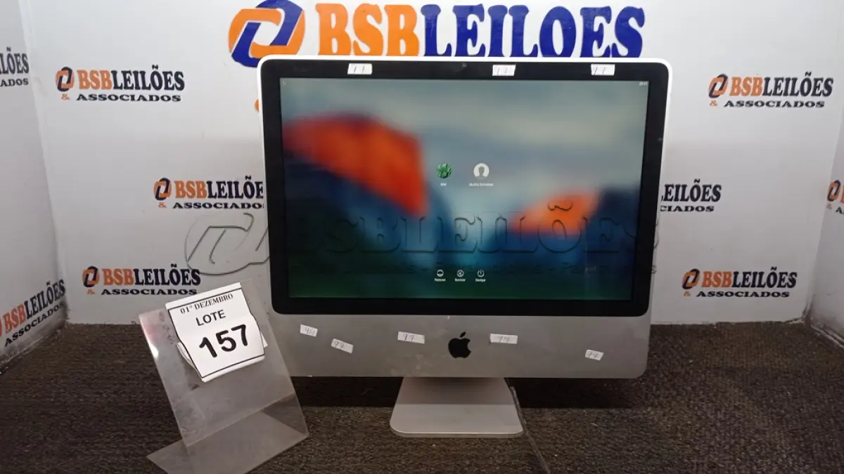 LOTE 157 - 01 IMAC APPLE. (NO ESTADO) ATENÇÃO! FAZER A VISITAÇÃO ANTES DE ARREMATAR, NÃO SABEMOS SE FUNCIONA, LEILÃO NÃO TEM GARANTIA E NEM DEVOLUÇÃO, SUJEITO A POSSÍVEIS AVARIAS VISÍVEIS/OCULTAS E/OU AUSÊNCIA DE COMPONENTES.