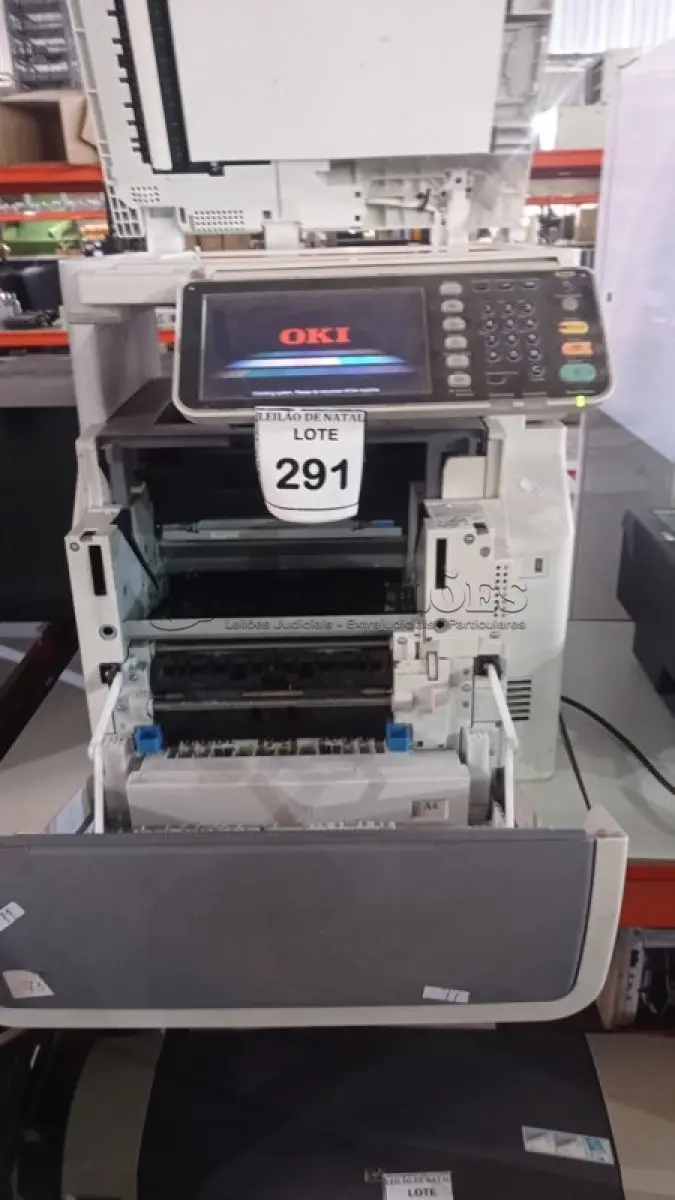 LOTE 291 - 01 IMPRESSORA MULTIFUNCIONAL MODELO MPS5502MB MARCA OKI. (NO ESTADO) ATENÇÃO! FAZER A VISITAÇÃO ANTES DE ARREMATAR, NÃO SABEMOS SE FUNCIONA, LEILÃO NÃO TEM GARANTIA E NEM DEVOLUÇÃO, SUJEITO A POSSÍVEIS AVARIAS VISÍVEIS/OCULTAS E/OU AUSÊNCIA DE COMPONENTES.