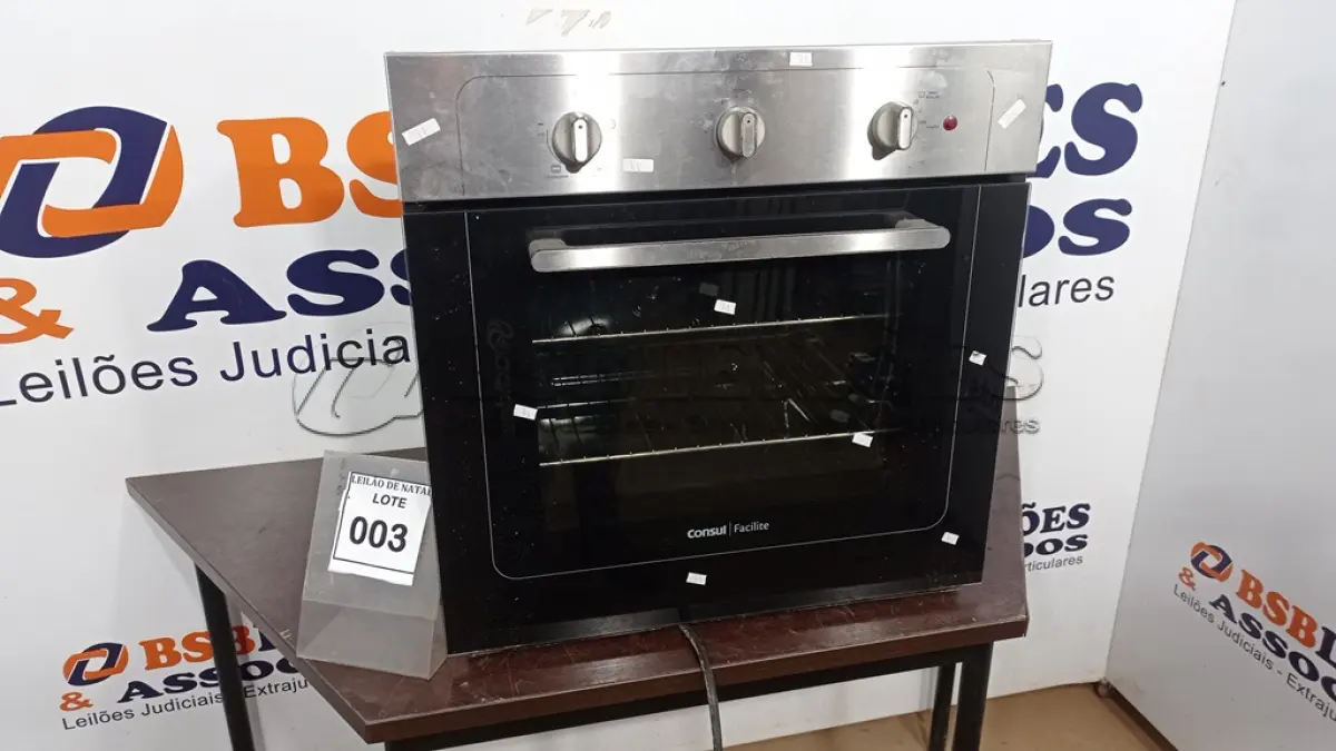 LOTE 003 - 01 FORNO DE EMBUTIR MARCA CONSUL. (NO ESTADO) ATENÇÃO! FAZER A VISITAÇÃO ANTES DE ARREMATAR, NÃO SABEMOS SE FUNCIONA, LEILÃO NÃO TEM GARANTIA E NEM DEVOLUÇÃO, SUJEITO A POSSÍVEIS AVARIAS VISÍVEIS/OCULTAS E/OU AUSÊNCIA DE COMPONENTES.