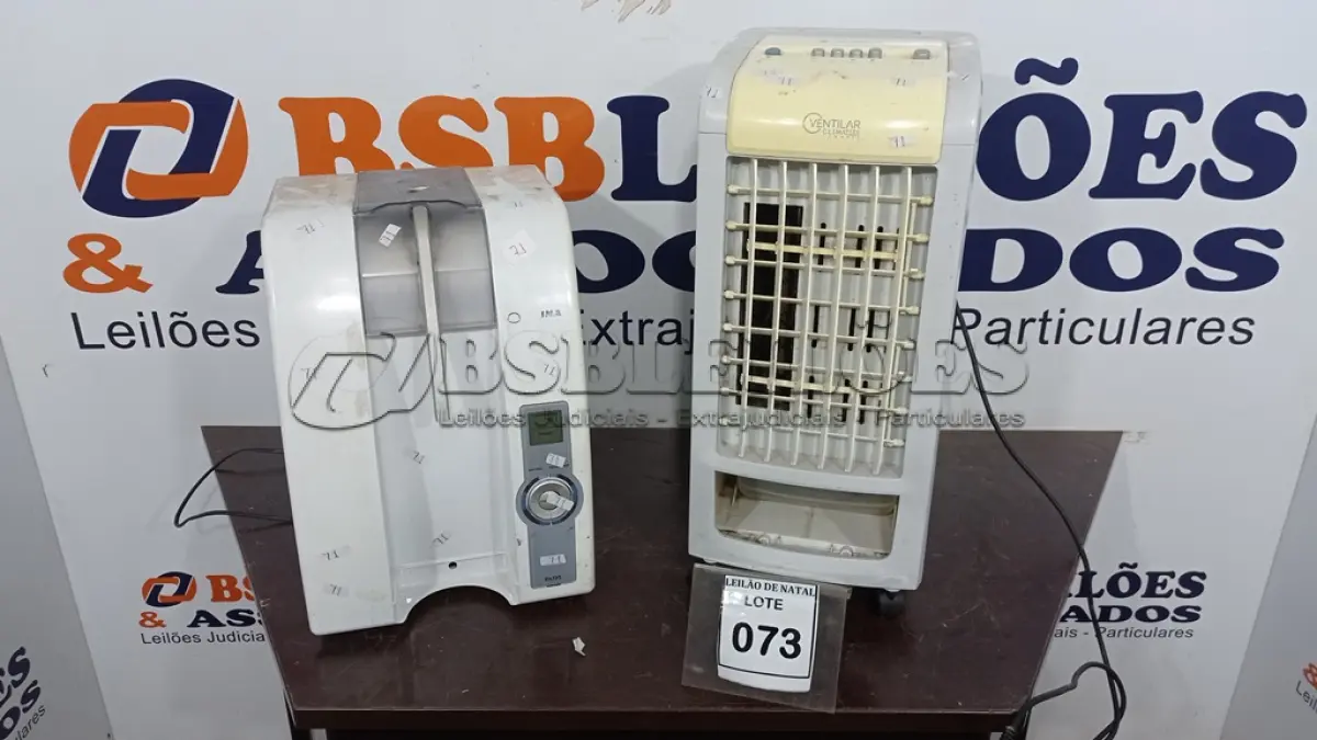 LOTE 073 - 01 PURIFICADOR DE ÁGUA E 01 CLIMATIZADOR. (NO ESTADO) ATENÇÃO! FAZER A VISITAÇÃO ANTES DE ARREMATAR, NÃO SABEMOS SE FUNCIONA, LEILÃO NÃO TEM GARANTIA E NEM DEVOLUÇÃO, SUJEITO A POSSÍVEIS AVARIAS VISÍVEIS/OCULTAS E/OU AUSÊNCIA DE COMPONENTES.