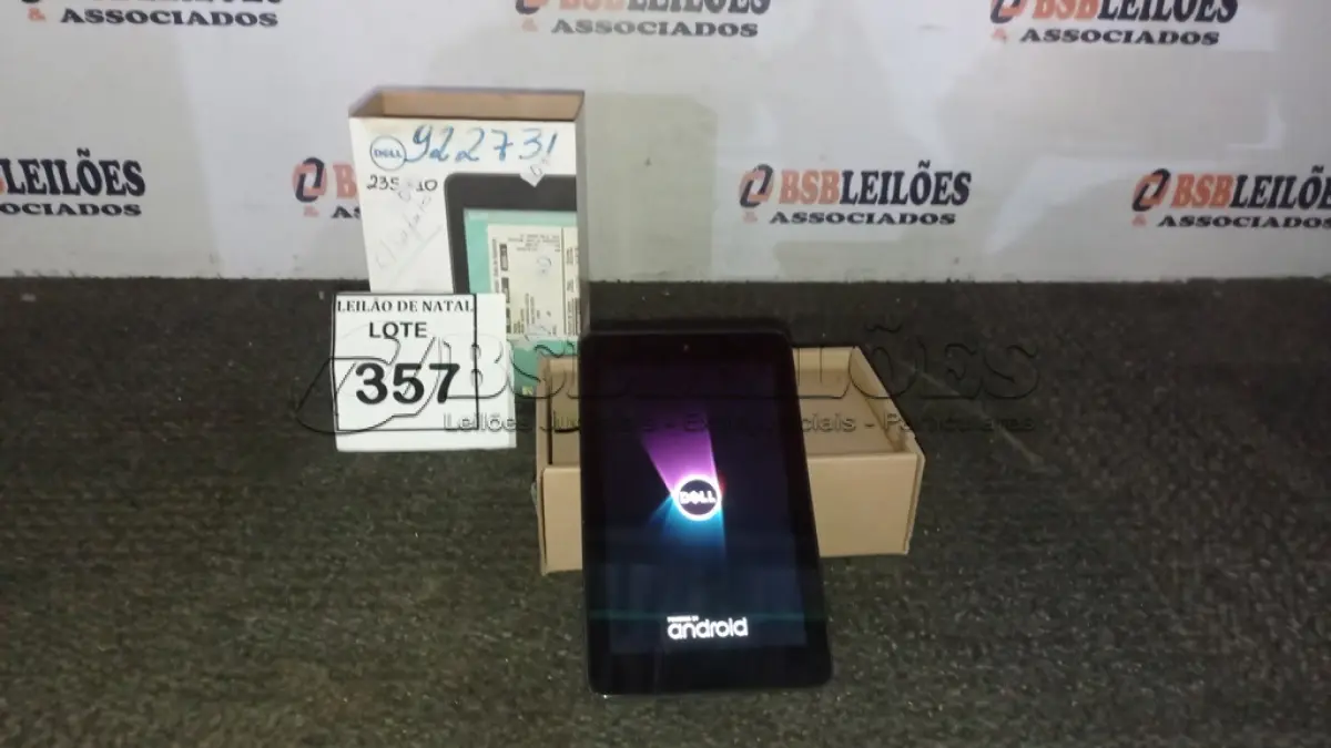 LOTE 357 - 01 TABLET MARCA DELL. (NO ESTADO) ATENÇÃO! FAZER A VISITAÇÃO ANTES DE ARREMATAR, NÃO SABEMOS SE FUNCIONA, LEILÃO NÃO TEM GARANTIA E NEM DEVOLUÇÃO, SUJEITO A POSSÍVEIS AVARIAS VISÍVEIS/OCULTAS E/OU AUSÊNCIA DE COMPONENTES.