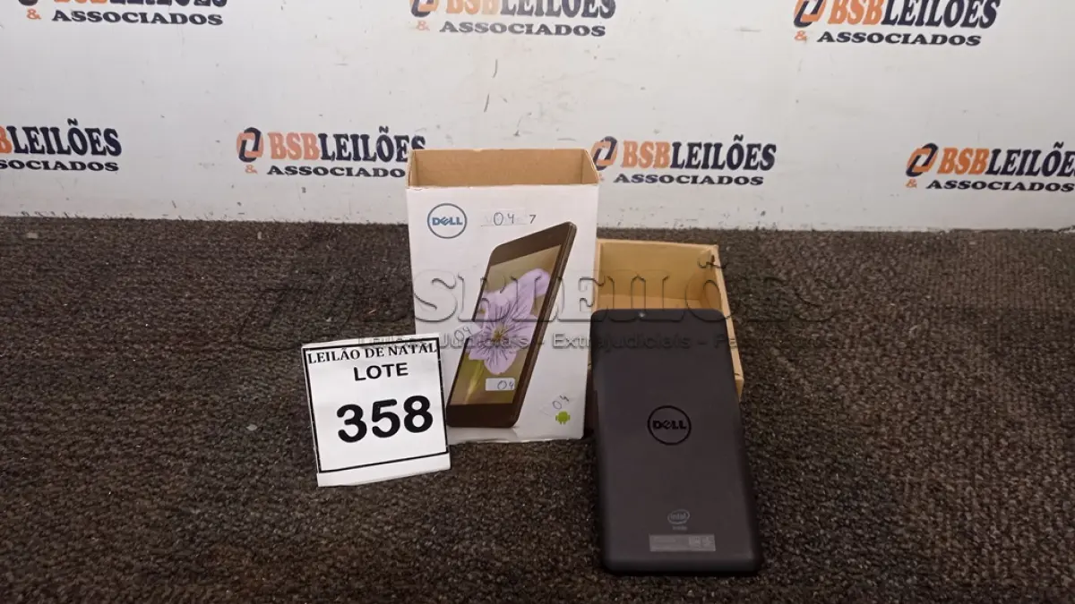 LOTE 358 - 01 TABLET MARCA DELL. (NO ESTADO) ATENÇÃO! FAZER A VISITAÇÃO ANTES DE ARREMATAR, NÃO SABEMOS SE FUNCIONA, LEILÃO NÃO TEM GARANTIA E NEM DEVOLUÇÃO, SUJEITO A POSSÍVEIS AVARIAS VISÍVEIS/OCULTAS E/OU AUSÊNCIA DE COMPONENTES.