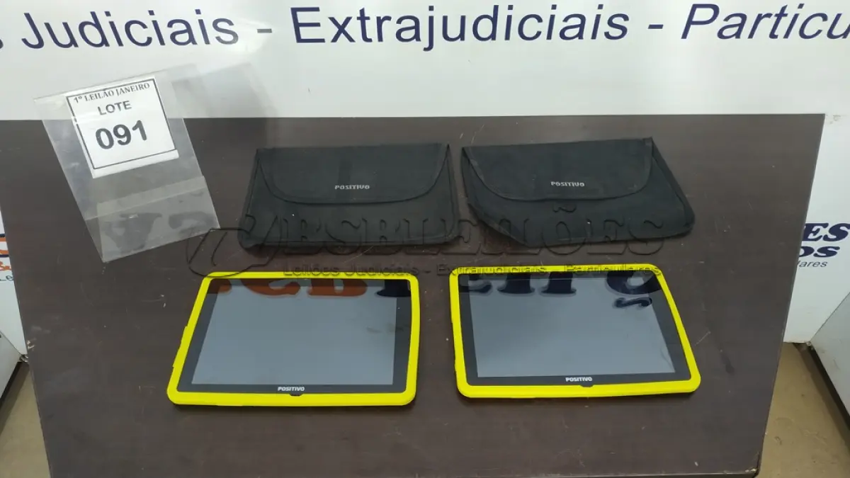LOTE 091 - 02 TABLETS SEM FONTE MARCA POSITIVO. (NO ESTADO) ATENÇÃO! FAZER A VISITAÇÃO ANTES DE ARREMATAR, NÃO SABEMOS SE FUNCIONA, LEILÃO NÃO TEM GARANTIA E NEM DEVOLUÇÃO, SUJEITO A POSSÍVEIS AVARIAS VISÍVEIS/OCULTAS E/OU AUSÊNCIA DE COMPONENTES.
