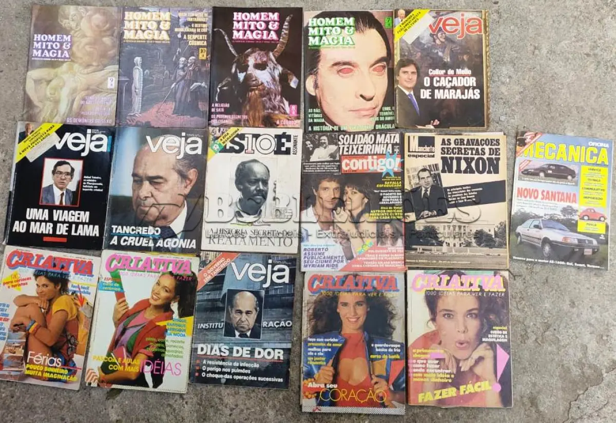 LOTE 488 - 01 LOTE COM 105 REVISTAS ANTIGAS. (NO ESTADO) ATENÇÃO! FAZER A VISITAÇÃO ANTES DE ARREMATAR, NÃO SABEMOS SE FUNCIONA, LEILÃO NÃO TEM GARANTIA E NEM DEVOLUÇÃO, SUJEITO A POSSÍVEIS AVARIAS VISÍVEIS/OCULTAS E/OU AUSÊNCIA DE COMPONENTES.