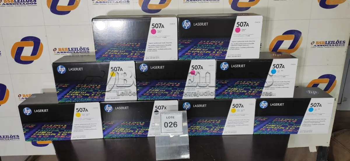 LOTE 026 - 03 TONNERS 507A MAGENTA, 02 TONNERS 507A CIAN, 001 TONNER 507X BLACK E 03 TONNERS YELLOW. (NO ESTADO EM QUE SE ENCONTRA. SUJEITO A AVARIAS OCULTAS/VISÍVEIS.) N/A