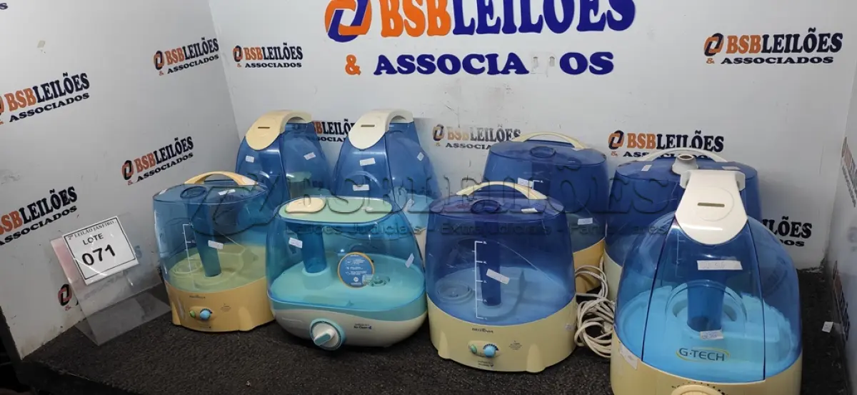 LOTE 071 - 08 UMIDIFICADORES DE AR DE MARCAS E MODELOS DIVERSOS. (NO ESTADO) ATENÇÃO! FAZER A VISITAÇÃO ANTES DE ARREMATAR, NÃO SABEMOS SE FUNCIONA. LEILÃO NÃO TEM GARANTIA E NEM DEVOLUÇÃO, SUJEITO A POSSÍVEIS AVARIAS VISÍVEIS/OCULTAS E/OU AUSÊNCIA DE COMPONENTES.