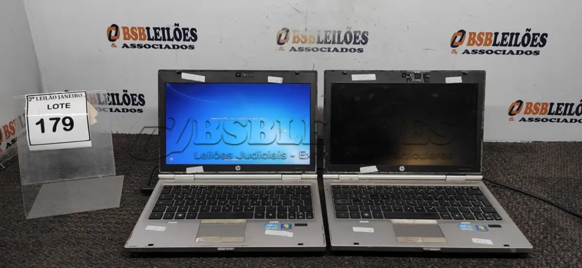 LOTE 179 - 02 NOTEBOOKS MARCA HP. (NO ESTADO) ATENÇÃO! FAZER A VISITAÇÃO ANTES DE ARREMATAR, NÃO SABEMOS SE FUNCIONA. LEILÃO NÃO TEM GARANTIA E NEM DEVOLUÇÃO, SUJEITO A POSSÍVEIS AVARIAS VISÍVEIS/OCULTAS E/OU AUSÊNCIA DE COMPONENTES.