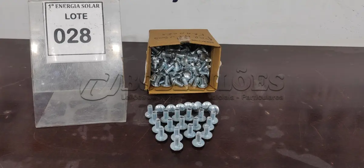LOTE 028 - 01 CAIXA COM PARAFUSOS FRANCÊS. (NO ESTADO) ATENÇÃO! FAZER A VISITAÇÃO ANTES DE ARREMATAR, NÃO SABEMOS SE FUNCIONA, LEILÃO NÃO TEM GARANTIA E NEM DEVOLUÇÃO, SUJEITO A POSSÍVEIS AVARIAS VISÍVEIS/OCULTAS E/OU AUSÊNCIA DE COMPONENTES.