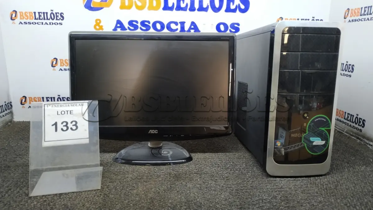 LOTE 133 - 01 CPU E 01 MONITOR AOC. (NO ESTADO) ATENÇÃO! FAZER A VISITAÇÃO ANTES DE ARREMATAR, NÃO SABEMOS SE FUNCIONA, LEILÃO NÃO TEM GARANTIA E NEM DEVOLUÇÃO, SUJEITO A POSSÍVEIS AVARIAS VISÍVEIS/OCULTAS E/OU AUSÊNCIA DE COMPONENTES.