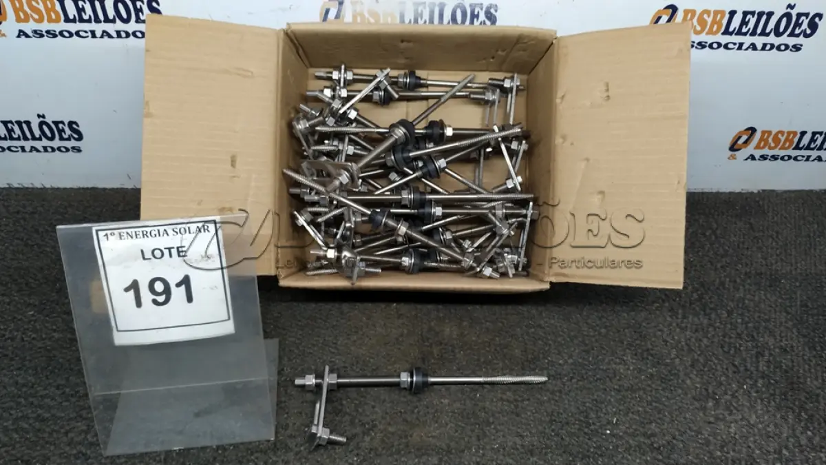 LOTE 191 - 01 CAIXA COM PARAFUSOS DE FIXAÇÃO METÁLICO M10 X 250MM AÇO INOX.   (NO ESTADO) ATENÇÃO! FAZER A VISITAÇÃO ANTES DE ARREMATAR, NÃO SABEMOS SE FUNCIONA, LEILÃO NÃO TEM GARANTIA E NEM DEVOLUÇÃO, SUJEITO A POSSÍVEIS AVARIAS VISÍVEIS/OCULTAS E/OU AUSÊNCIA DE COMPONENTES.