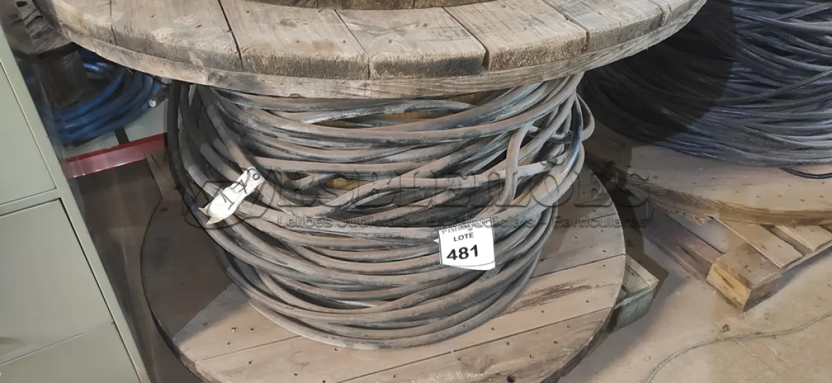 LOTE 481 - 172M DE FIO DE ALUMÍNIO ISOLADO PRETO 150MM. (NO ESTADO) ATENÇÃO! FAZER A VISITAÇÃO ANTES DE ARREMATAR, NÃO SABEMOS SE FUNCIONA, LEILÃO NÃO TEM GARANTIA E NEM DEVOLUÇÃO, SUJEITO A POSSÍVEIS AVARIAS VISÍVEIS/OCULTAS