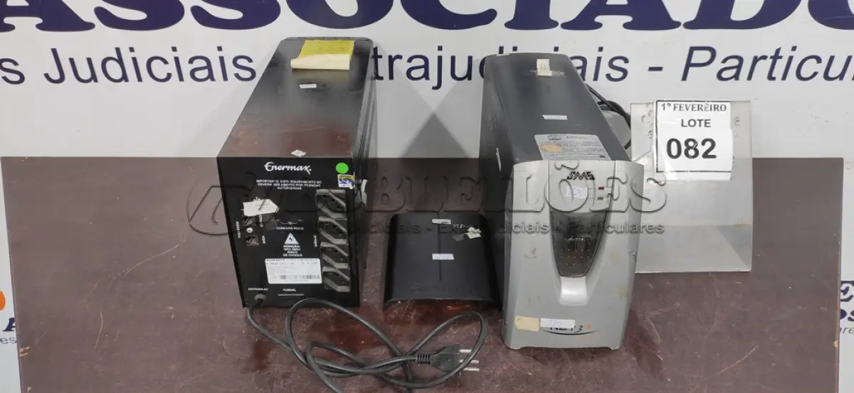 LOTE 082 - 01 NOBREAK DE 1.400VA E 01 NOBREAK DE 1.200VA. (NO ESTADO) ATENÇÃO! FAZER A VISITAÇÃO ANTES DE ARREMATAR, NÃO SABEMOS SE FUNCIONA, LEILÃO NÃO TEM GARANTIA E NEM DEVOLUÇÃO, SUJEITO A POSSÍVEIS AVARIAS VISÍVEIS/OCULTAS E/OU AUSÊNCIA DE COMPONENTES.