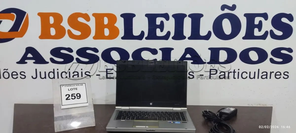 LOTE 259 - 01 NOTEBOOK HP COREI5 3 GERAÇÃO 4GB DE MEMÓRIA SSD 120GB COM FONTE. (NO ESTADO) ATENÇÃO! FAZER A VISITAÇÃO ANTES DE ARREMATAR, NÃO SABEMOS SE FUNCIONA, LEILÃO NÃO TEM GARANTIA E NEM DEVOLUÇÃO, SUJEITO A POSSÍVEIS AVARIAS VISÍVEIS/OCULTAS E/OU AUSÊNCIA DE COMPONENTES.