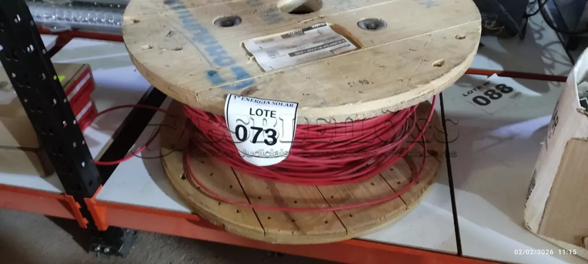 LOTE 073 - 358M DE FIO LAFEBER SOLAR 6MM VERMELHO. (NO ESTADO) ATENÇÃO! FAZER A VISITAÇÃO ANTES DE ARREMATAR, NÃO SABEMOS SE FUNCIONA, LEILÃO NÃO TEM GARANTIA E NEM DEVOLUÇÃO, SUJEITO A POSSÍVEIS AVARIAS VISÍVEIS/OCULTAS E/OU AUSÊNCIA DE COMPONENTES.