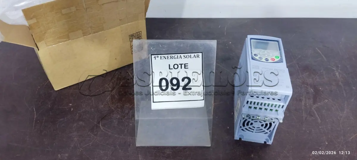 LOTE 092 - 01 INVERSOR DE BOMBEAMENTO SOLAR WEG CFW500 (NOVO). (NO ESTADO) ATENÇÃO! FAZER A VISITAÇÃO ANTES DE ARREMATAR, NÃO SABEMOS SE FUNCIONA, LEILÃO NÃO TEM GARANTIA E NEM DEVOLUÇÃO, SUJEITO A POSSÍVEIS AVARIAS VISÍVEIS/OCULTAS E/OU AUSÊNCIA DE COMPONENTES.