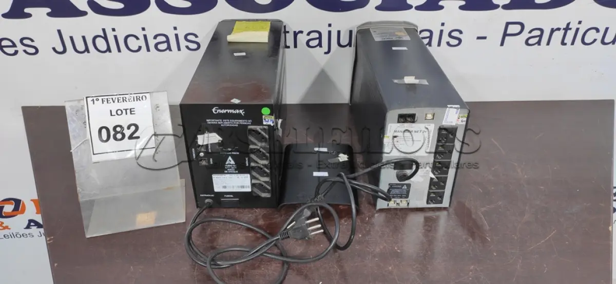LOTE 082 - 01 NOBREAK DE 1.400VA E 01 NOBREAK DE 1.200VA. (NO ESTADO) ATENÇÃO! FAZER A VISITAÇÃO ANTES DE ARREMATAR, NÃO SABEMOS SE FUNCIONA, LEILÃO NÃO TEM GARANTIA E NEM DEVOLUÇÃO, SUJEITO A POSSÍVEIS AVARIAS VISÍVEIS/OCULTAS E/OU AUSÊNCIA DE COMPONENTES.