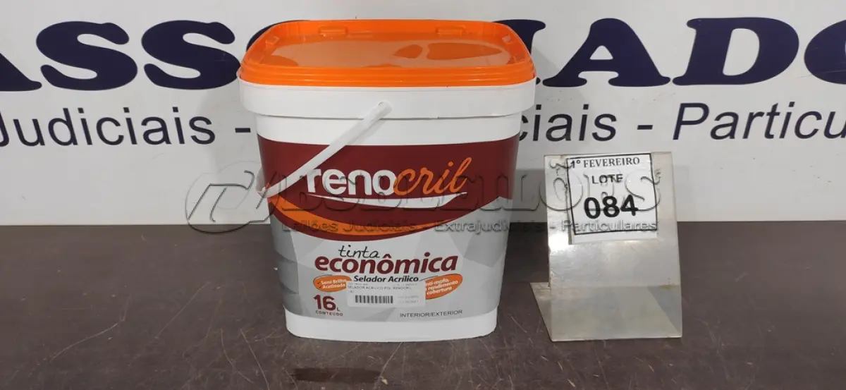LOTE 084 - 01 BALDE DE SELADOR ACRÍLICO 16L INTERIOR/EXTERIOR MARCA RENOCRIL. (NO ESTADO) ATENÇÃO! FAZER A VISITAÇÃO ANTES DE ARREMATAR, NÃO SABEMOS SE FUNCIONA, LEILÃO NÃO TEM GARANTIA E NEM DEVOLUÇÃO, SUJEITO A POSSÍVEIS AVARIAS VISÍVEIS/OCULTAS E/OU AUSÊNCIA DE COMPONENTES.