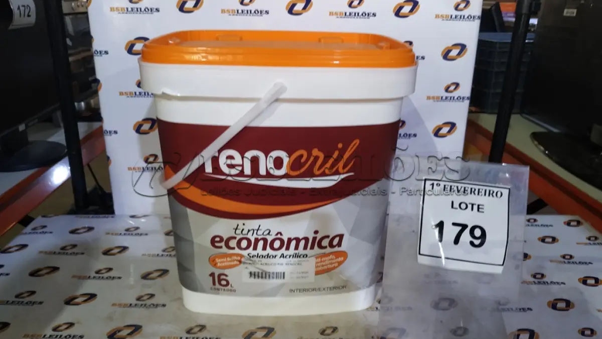 LOTE 179 - 01 BALDE DE SELADOR ACRÍLICO 16L INTERIOR/EXTERIOR MARCA RENOCRIL. (NO ESTADO) ATENÇÃO! FAZER A VISITAÇÃO ANTES DE ARREMATAR, NÃO SABEMOS SE FUNCIONA, LEILÃO NÃO TEM GARANTIA E NEM DEVOLUÇÃO, SUJEITO A POSSÍVEIS AVARIAS VISÍVEIS/OCULTAS E/OU AUSÊNCIA DE COMPONENTES.