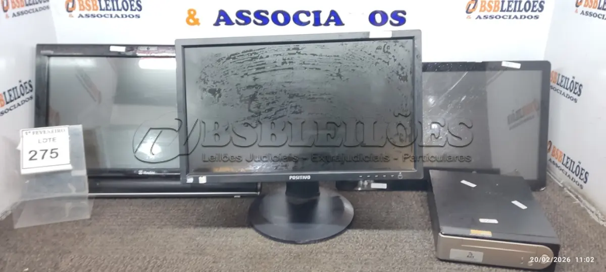 LOTE 275 - 01 ALL IN ONE MARCA ITAUTEC, 01 ALL IN ONE, 01 MONITOR MARCA POSITIVO E 01 MINI CPU. (NO ESTADO) ATENÇÃO! FAZER A VISITAÇÃO ANTES DE ARREMATAR, NÃO SABEMOS SE FUNCIONA, LEILÃO NÃO TEM GARANTIA E NEM DEVOLUÇÃO, SUJEITO A POSSÍVEIS AVARIAS VISÍVEIS/OCULTAS E/OU AUSÊNCIA DE COMPONENTES.