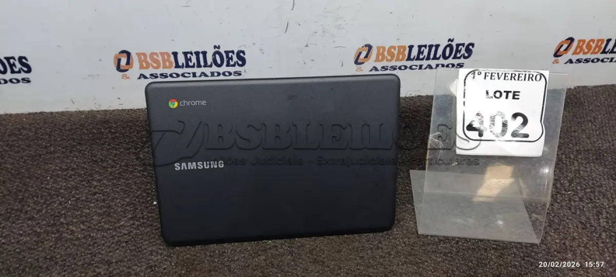 LOTE 402 - 01 NOTEBOOK 16GB MEMÓRIA 2GB LINHA CONNECT MARCA SAMSUNG SEM FONTE. (NO ESTADO) ATENÇÃO! FAZER A VISITAÇÃO ANTES DE ARREMATAR, NÃO SABEMOS SE FUNCIONA, LEILÃO NÃO TEM GARANTIA E NEM DEVOLUÇÃO, SUJEITO A POSSÍVEIS AVARIAS VISÍVEIS/OCULTAS E/OU AUSÊNCIA DE COMPONENTES.