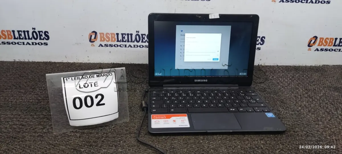 LOTE 002 - 01 NOTEBOOK 16GB MEMORIA 2GB LINHA CONNECT MARCA SAMSUNG SEM FONTE. (NO ESTADO) ATENÇÃO! FAZER A VISITAÇÃO ANTES DE ARREMATAR, NÃO SABEMOS SE FUNCIONA, LEILÃO NÃO TEM GARANTIA E NEM DEVOLUÇÃO, SUJEITO A POSSÍVEIS AVARIAS VISÍVEIS/OCULTAS E/OU AUSÊNCIA DE COMPONENTES.