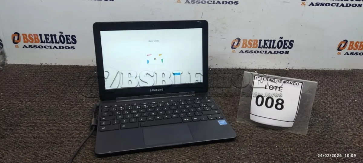 LOTE 008 - 01 NOTEBOOK 16GB MEMORIA 2GB LINHA CONNECT MARCA SAMSUNG SEM FONTE. (NO ESTADO) ATENÇÃO! FAZER A VISITAÇÃO ANTES DE ARREMATAR, NÃO SABEMOS SE FUNCIONA, LEILÃO NÃO TEM GARANTIA E NEM DEVOLUÇÃO, SUJEITO A POSSÍVEIS AVARIAS VISÍVEIS/OCULTAS E/OU AUSÊNCIA DE COMPONENTES.