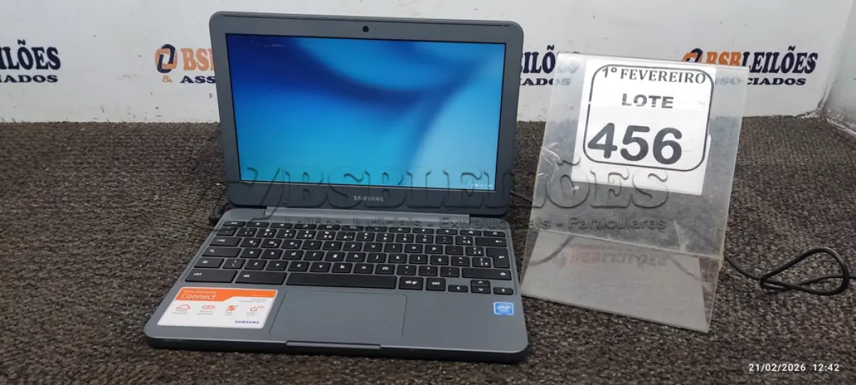 LOTE 456 - 01 NOTEBOOK 16GB MEMÓRIA 2GB LINHA CONNECT MARCA SAMSUNG SEM FONTE. (NO ESTADO) ATENÇÃO! FAZER A VISITAÇÃO ANTES DE ARREMATAR, NÃO SABEMOS SE FUNCIONA, LEILÃO NÃO TEM GARANTIA E NEM DEVOLUÇÃO, SUJEITO A POSSÍVEIS AVARIAS VISÍVEIS/OCULTAS E/OU AUSÊNCIA DE COMPONENTES.